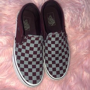 Vans checkerboard slip ons